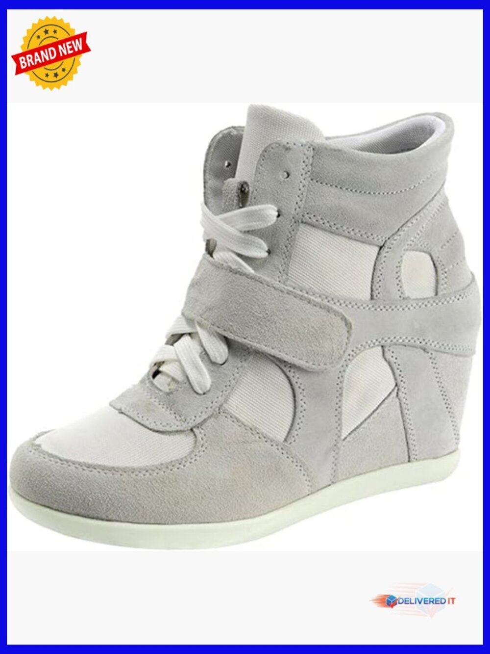 Women's Wedge Sneakers Lace Up Hook Loop Fabric Suede